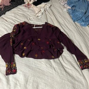 Free people long sleeve crop top